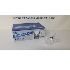 TAZA VIDRIO TALLADO x6   475
