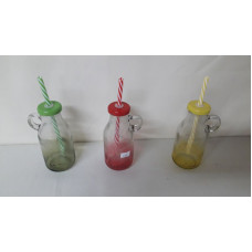 BOTELLA C/TAPA Y SORBETE C/MANGO 15CM   03803