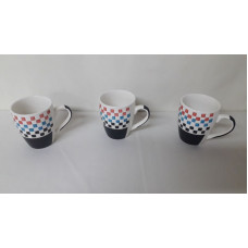 TAZA CONO 250CC CUADRITOS COLORES   BLC260