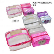 SET PORTA COSMETICOS 25x20CM   8623