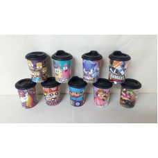 VASO C/TAPA CHUPITO 300CC PERSONAJES   4550