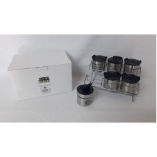 SET ESPECIERO METAL/VIDRIO x6 C/SOPORTE