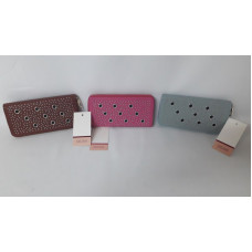 BILLETERA DAMA TACHAS Y  ARANDELAS 19x10CM   28562