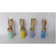 UTENSILIOS COCINA BAMBU 6 PZAS   18501