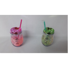 VASO C/TAPA Y SORBETE 250CC   NS230238