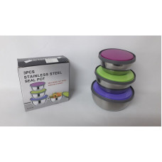 SET BOWL ACERO C/TAPA x3   FF01409