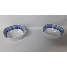 BOWL CUADRADO MELAMINA 14x14CM RAYAS   11695/167