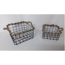 CANASTO METAL C/SOGA x2 27x27CM   YW3523