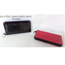 BILLETERA DAMA CHAROL SMILE 19x10CM   29403
