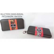 BILLETERA DAMA ANIMAL PATCHWORK 19x10CM   29418