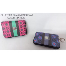 BILLETERA DAMA MONOGRAM COLOR 13x10CM   29407