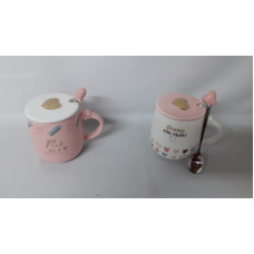 TAZA TRENDY 350CC C/TAPA Y CUCHARA   11554