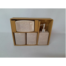 SET JABONERA CERAMICA 4 PZAS BRUSH   362367