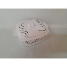 BOWL CUADRADO C/TAPA LINEAS 15x15x7CM MELAMINA   69462