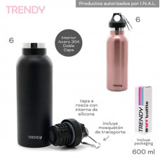 BOTELLA ACERO TERMICA TRENDY 600CC 14728