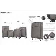 SET VALIJA SOFT 4R 18/20/24/28 DARK GREY WANDERLUST   31794