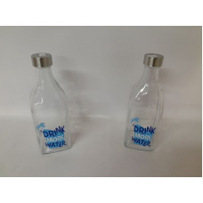 BOTELLA CUADRADA VIDRIO 1lts FRASE   CA5082