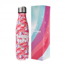 BOTELLA METAL ESTAMPADA 500ml THINK HAPPY   32206