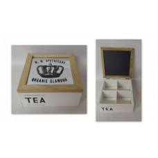 CAJA DE TE MADERA 18x18x9cm   234456