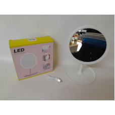 ESPEJO D18cm C/PIE + LUZ LED USB   1926