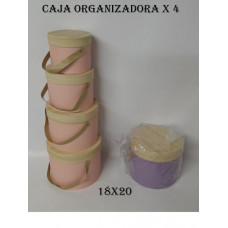 CAJA ORGANIZADORA x4 PASTEL d14/16/18/20cm   CA5411