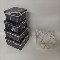 CAJA ORGANIZADORA x4 MARMOL g20x20x12cm   CA4538