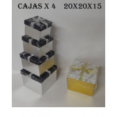 CAJA ORGANIZADORA x4 TAPA MARMOL g20x20x15cm   CA5168
