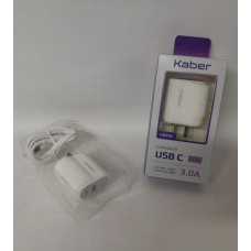 CARGADOR USB C 20w C/2 ENTRADAS + CABLE 1200mm   KB696