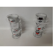 SET TAZA X 4 140 CC + SOPORTE  113-22701