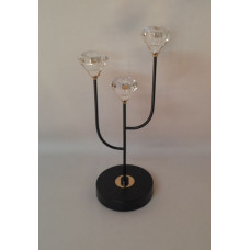 CANDELABRO X3 METAL/VIDRIO 35CM NS374565