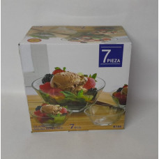 ENSALADERA DE VIDRIO 7PCS 25X25X10CM 085327