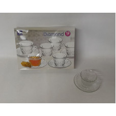 SET DE TAZAS 170 cc C/PLATO 12PCS 792/12