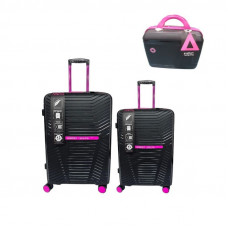 SET VALIJA X 2 NEGRO/FUC 20/24 + BEAUTY AGARRATE CATALINA