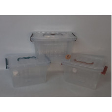 CAJA ORGANIZADORA CON TAPA 23X19X15 TRANSPARENTE P201