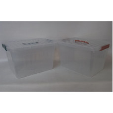 CAJA ORGANIZADORA CON TAPA 38X28X22 TRANSPARENTE P203