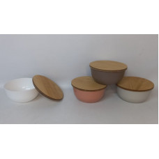 BOWL CON TAPA DE MADERA 15X7CM BOLM
