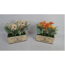 PLANTA/FLORES CON MASETA MADERA 20CM NS371152