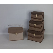 SET CAJAS X3 YUTE RECTANGULAR 22X16X16CM CA5415