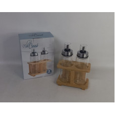 ACEITERA / VINAGRERA 300ML CON BASE MADERA 20CM CA5491Z