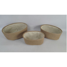 CANASTA ORGANIZADOR X3 OVALADO TELA 34X24X12CM CA5317