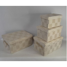 CAJA ORGANIZADORA X3 TELA 38X27X19CM CA6150