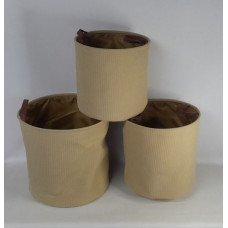CANASTO ORGANIZADOR REDONDA X3 TELA 38X38X39CM CA6158