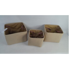 CANASTA ORGANIZADORA CUADRADA X3 TELA 29X20CM CA6159
