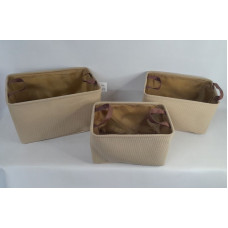 CANASTA ORGANIZADOR RECTANGULAR X3 TELA 39X27X23CMCA6160
