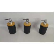 DISPENSER DE JABON PVC TAPA MADERA 7X7X16CM CA6234