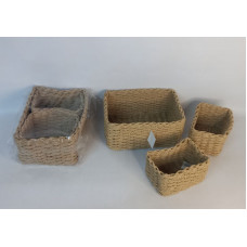 SET CANASTA X3 RECTANGULAR SIMIL RATAN 27X19X13CM 14737