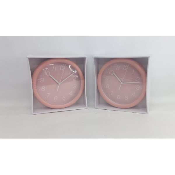 RELOJ DE PARED ROSA PASTEL 24CM CA6185