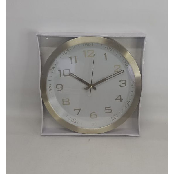 RELOJ DE PARED DORADO/BLANCO 36CM CA5019