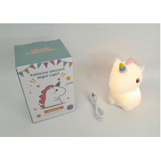 LAMPARA SILICONA UNICORNIO USB 17X12CM 854