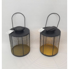 FAROL COLGANTE REJILLA METAL NEGRO LUZ LED 16X22CM 6330